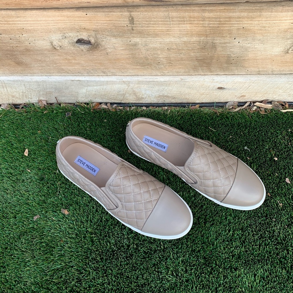 Steve Madden Leather Slip On Sneakers